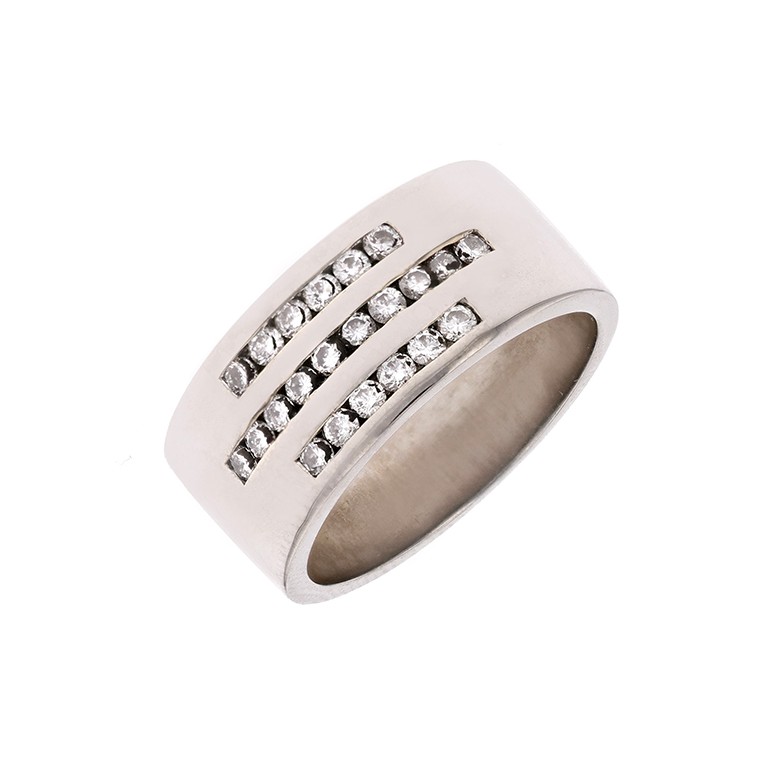 Bague diamants 0.55 carat en or blanc 10.86g Bon état -  reconditionné disponible sur Gemme Les Bijoux